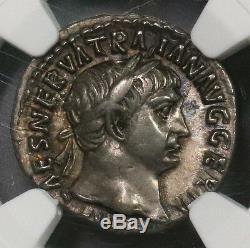 101 TRAJAN NGC XF Roman Empire Denarius Victory Ship Coin 5/5 4/5 (18100204CZ)