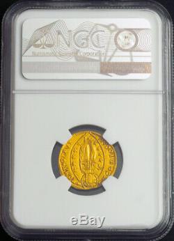 1439, Papal States, Roman Senate. Gold Ducat (Zecchino Type!) Coin. NGC UNC+