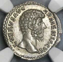 163 Lucius Verus NGC MS Roman Empire Denarius Mars Mint State Coin (19060903C)