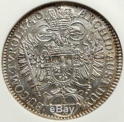 1740 AUSTRIA Holy Roman Empire CHARLES Karl VI Silver 1/4 TALER Coin NGC i84782