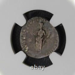 177-192 AD Ancient Roman Coin Commodus AR Denarius Silver NGC VF Rainbow Toned