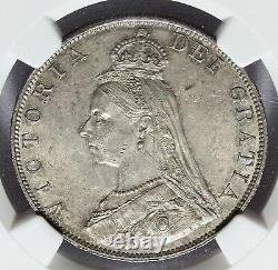 1887 Great Britain 4 Shillings Double Florin ROMAN I Silver Coin NGC MS 63