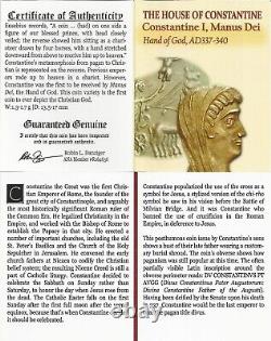 2 PC SET Roman Emperor Constantine I Manus Dei NGC (F) (VF). Story Cards, COA