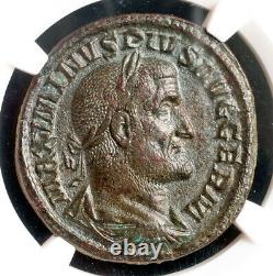 238, Roman Empire, Maximinus I. Large Bronze Sestertius Coin. NGC AU 4/5 3/5