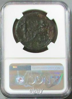 54- 68 Ad Roman Empire Nero Ae Sestertius Ceres Seated Coin Ngc Choice Very Fine