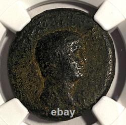 #A8075, Judea, Agrippa II obv Nero rv Agrippina Jr std, Rare NGC F Roman Coin