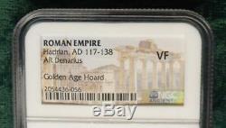 AD 117 NGC VF Roman Empire Hadrian Silver AR Golden Age Hoard Denarius Coin
