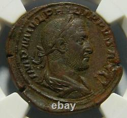 AD 244-249 Roman Empire Sestertius coin Phillip NGC Choice Extra Fine