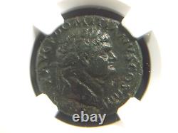 AE As of Roman Emperor Domitian, Issued as Caesar Spes standing rev NGC F 5031