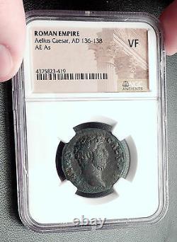 AELIUS Successor of Hadrian RARE 137AD Ancient Silver Roman Coin NGC VF i60253
