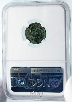 ALLECTUS 293AD Roman BRITAIN Usurper Authentic Ancient Coin w GALLEY NGC i85499