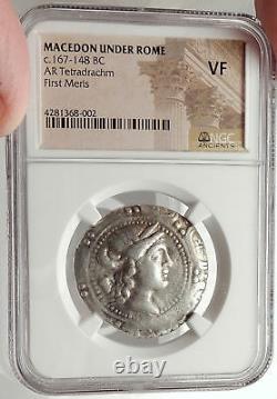 AMPHIPOLIS Roman Macedonia Greek 167BC Silver Tetradrachm Coin NGC i66858
