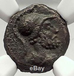 ANONYMOUS 81-196AD Rome Quadrans Authentic Roman Coin MARS CORNUCOPIA NGC i72906