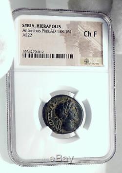 ANTONINUS PIUS Authentic Ancient 138AD RARE Roman Coin of HIEROPOLIS NGC i81545