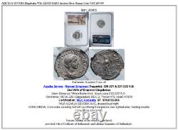 AQUILIA SEVERA Elagabalus Wife 220AD RARE Ancient Silver Roman Coin NGC i85405