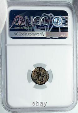 ARCADIUS Authentic 383AD Ancient Roman Coin VICTORY ANGEL Staurogram NGC i88729