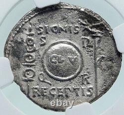 AUGUSTUS Ancient 19BC Silver Roman Coin STANDARDS RETURN from PARTHIA NGC i86626
