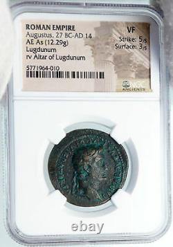 AUGUSTUS Authentic Ancient 27BC Rome OLD Roman Coin LUGDUNUM ALTAR NGC i88946