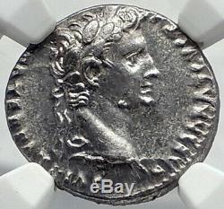 AUGUSTUS Biblical Jesus Christ Time RENDER CAESAR Silver Roman Coin NGC i82352