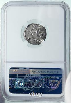 AUGUSTUS Moon Birth SIGN CAPRICORN Zodiac Spain Silver Roman Coin NGC i86393