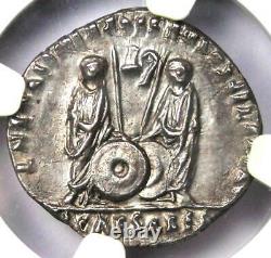 Ancient Roman Augustus AR Denarius Coin 27 BC 14 AD Certified NGC AU