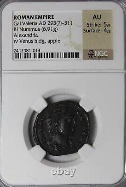 Ancient Roman Coin Galeria Valeria 293-311 AD Bi Nummus Alexandria Mint NGC AU