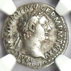 Ancient Roman Domitian AR Denarius Coin 81-96 AD. Certified NGC Choice VF