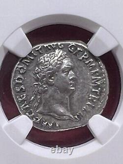 Ancient Roman Empire Domitian AR Denarius Silver Coin AD 81-96 NGC Graded Ch XF