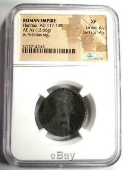 Ancient Roman Hadrian AE As Coin 117-138 AD Certified NGC XF(EF)
