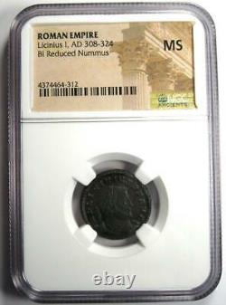Ancient Roman Licinius BI Nummus AE3 Coin (308-324 AD) Certified NGC MS (UNC)