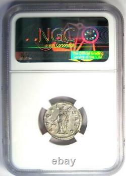 Ancient Roman Macrinus AR Denarius Silver Coin 217-218 AD Certified NGC AU