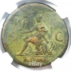 Ancient Roman Nero AE Sestertius Coin 54-68 AD Certified NGC VF Rare Coin