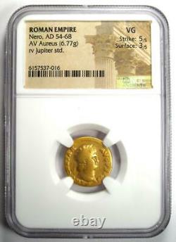 Ancient Roman Nero AV Aureus Gold Coin 54-68 AD Certified NGC VG Rare Coin