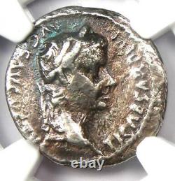 Ancient Roman Tiberius AR Denarius Silver Tribute Penny Coin 14-37 AD NGC Fine