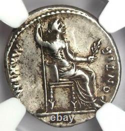 Ancient Roman Tiberius AR Denarius Silver Tribute Penny Coin 14-37 AD NGC VF