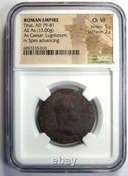 Ancient Roman Titus AE As Copper Coin 79-81 AD NGC Choice VF (Very Fine)