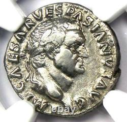 Ancient Roman Vespasian AR Denarius Silver Coin 69-79 AD Certified NGC XF (EF)
