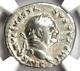 Ancient Roman Vespasian Ar Denarius Silver Coin 69- Ad Certified Ngc Choice Fine