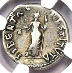Ancient Roman Vitellius AR Denarius Coin 69 AD NGC Choice Fine Rare