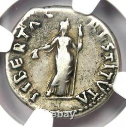 Ancient Roman Vitellius AR Denarius Coin 69 AD NGC Choice Fine Rare