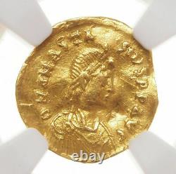 Ancient roman gold coin Tremissis Anastasius I 491-518AD NGC VF Byzantine Empire