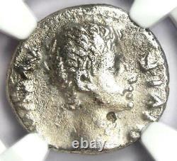 Augustus AR Denarius Coin 15-13 BC (Lugdunum) Certified NGC VF (Very Fine)