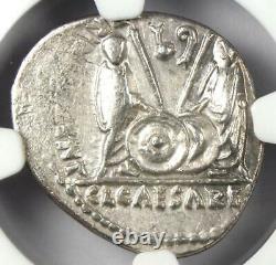 Augustus AR Denarius Coin 15-13 BC (Lugdunum) NGC Choice VF (Very Fine)