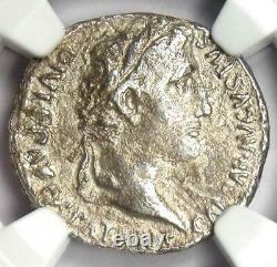 Augustus AR Denarius Coin 27 BC- 14 AD (Lugdunum) Certified NGC VF (Very Fine)