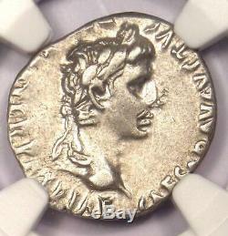 Augustus AR Denarius Coin 27 BC 14 AD (Lugdunum) NGC Choice VF (Very Fine)