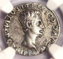 Augustus AR Denarius Coin 27 BC 14 AD, Spanish Mint Certified NGC Choice VF