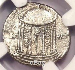 Augustus AR Denarius Coin 27 BC 14 AD, Spanish Mint Certified NGC VG