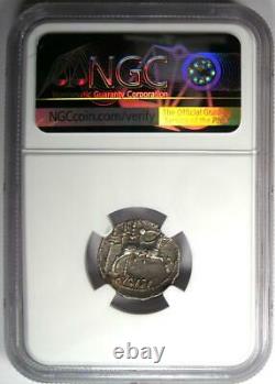 Augustus AR Denarius Coin 8 BC (Lugdunum) Certified NGC AU Rare in AU