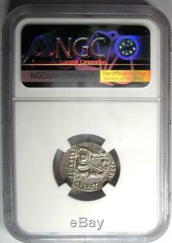 Augustus AR Denarius Silver Coin 27 BC 14 AD (Lugdunum) NGC Choice XF (EF)