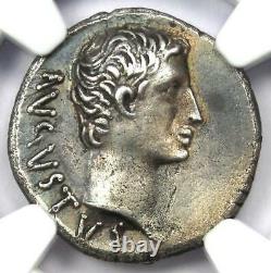 Augustus AR Denarius Silver Octavian Coin 27 BC 14 AD NGC Choice XF (EF)